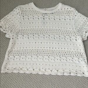 Universal Thread Cream Crochet sweater